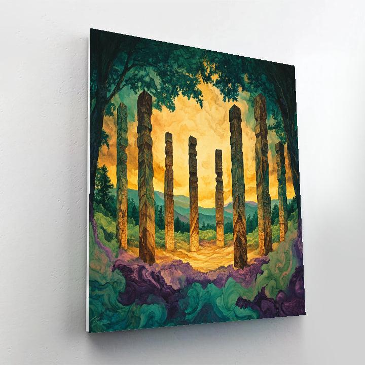 Emily Carr Inspired Totem Clearing Echoes paint by number