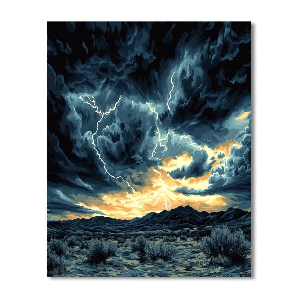 Francisco Goya Inspired Twilight Storm On Rugged Moor Painting by numbers kit