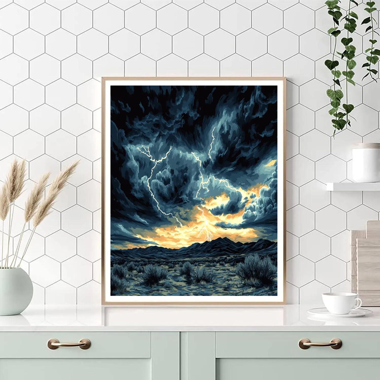Francisco Goya Inspired Twilight Storm On Rugged Moor Painting by numbers kit