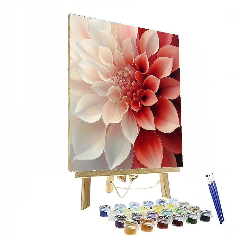 Georgia O’Keeffe Inspired Close Up Crimson Petal Abstraction paint by color