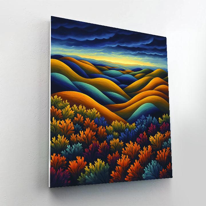 Frederick Varley Inspired Windswept Hills With Autumn Rhythm paint by color