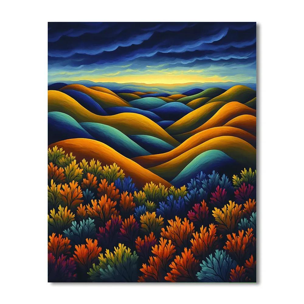 Frederick Varley Inspired Windswept Hills With Autumn Rhythm paint by color