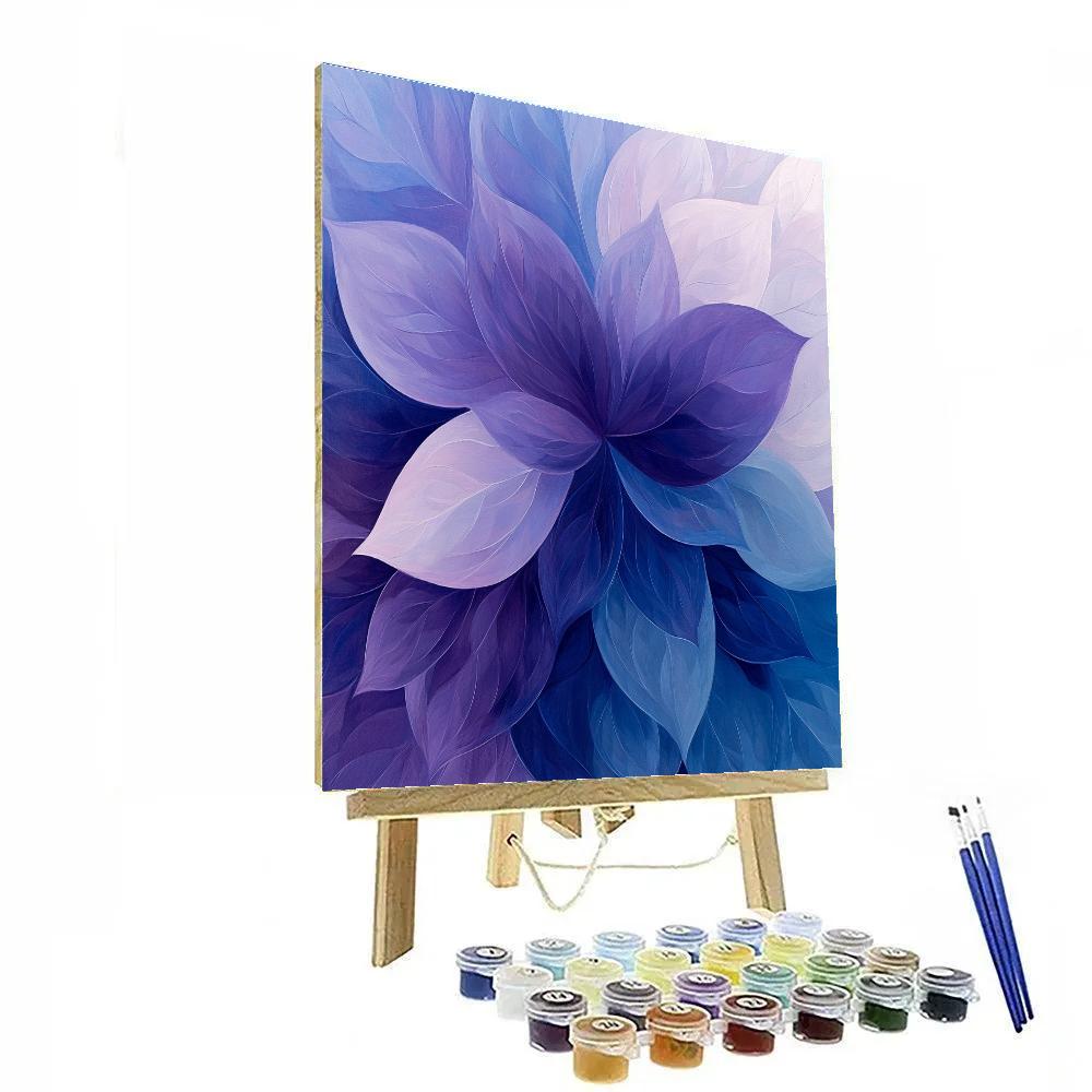 Georgia Okeeffe Inspired Luminous Indigo Petal Abstraction Numbered painting kits