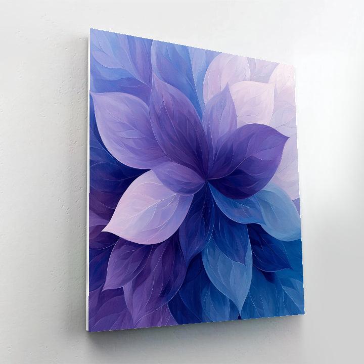 Georgia Okeeffe Inspired Luminous Indigo Petal Abstraction Numbered painting kits