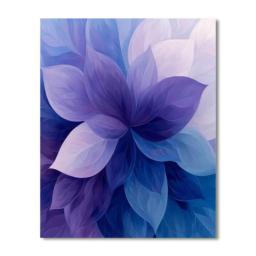 Georgia Okeeffe Inspired Luminous Indigo Petal Abstraction Numbered painting kits