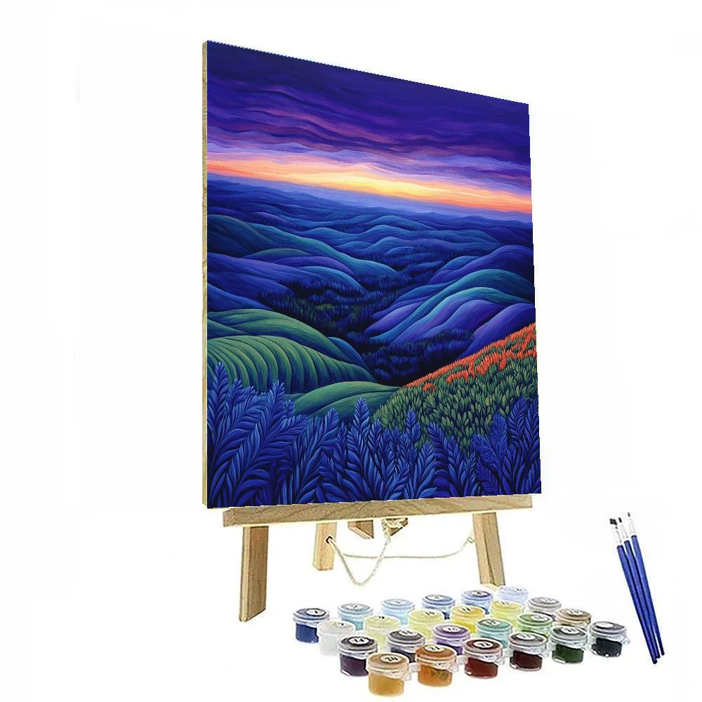 Frederick Varley Inspired Luminous Twilight Over Wind-Swept Hills Paint by numbers art