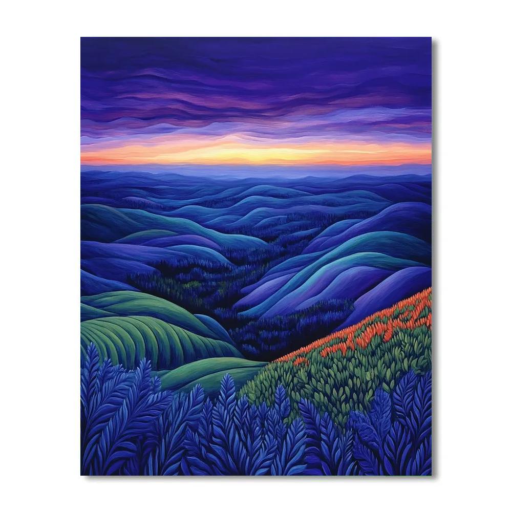 Frederick Varley Inspired Luminous Twilight Over Wind-Swept Hills Paint by numbers art