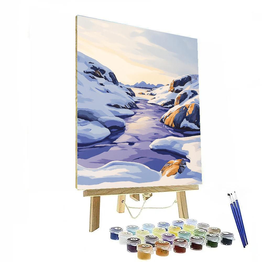 Franklin Carmichael Inspired Winter Light On Shield Rocks Paint by numbers art