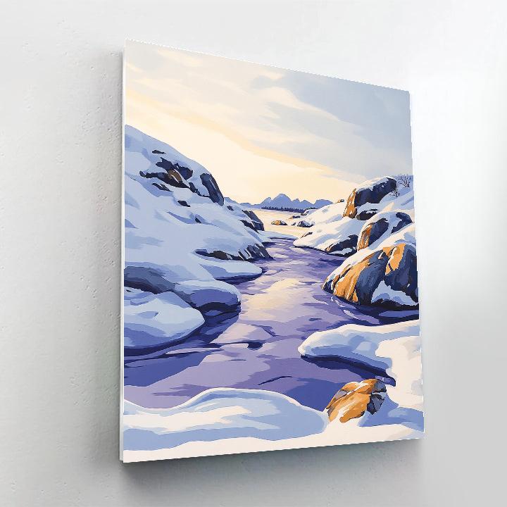 Franklin Carmichael Inspired Winter Light On Shield Rocks Paint by numbers art