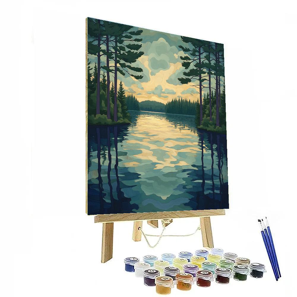 J. E. H. MacDonald Inspired Pine Fringed Lake Melody Numbered painting kits