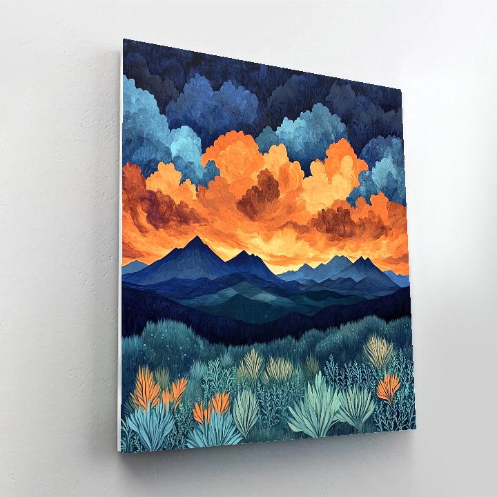 Frederick Varley Inspired Storm Charged Mountains Beneath Radiant Skies paint by color