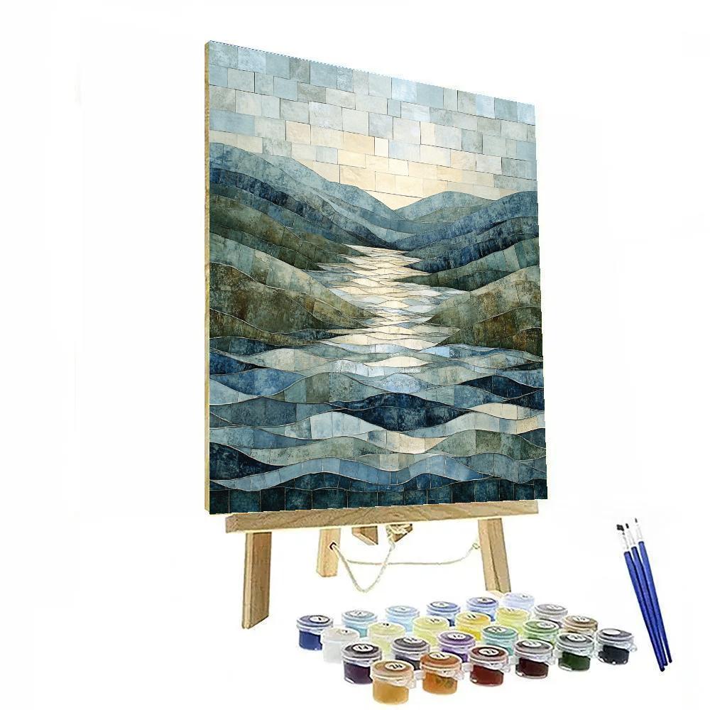 Jean-Paul Riopelle Inspired Icy River Tessellation Painting by numbers kit