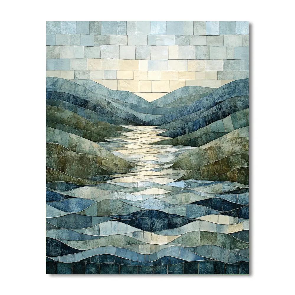 Jean-Paul Riopelle Inspired Icy River Tessellation Painting by numbers kit