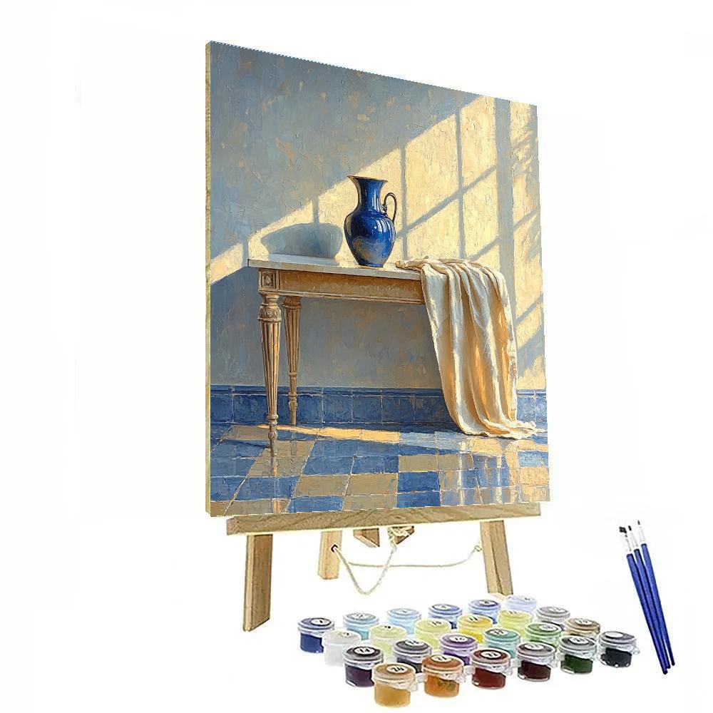 Johannes Vermeer Inspired Quiet Table With Blue Jug Paint by numbers kits