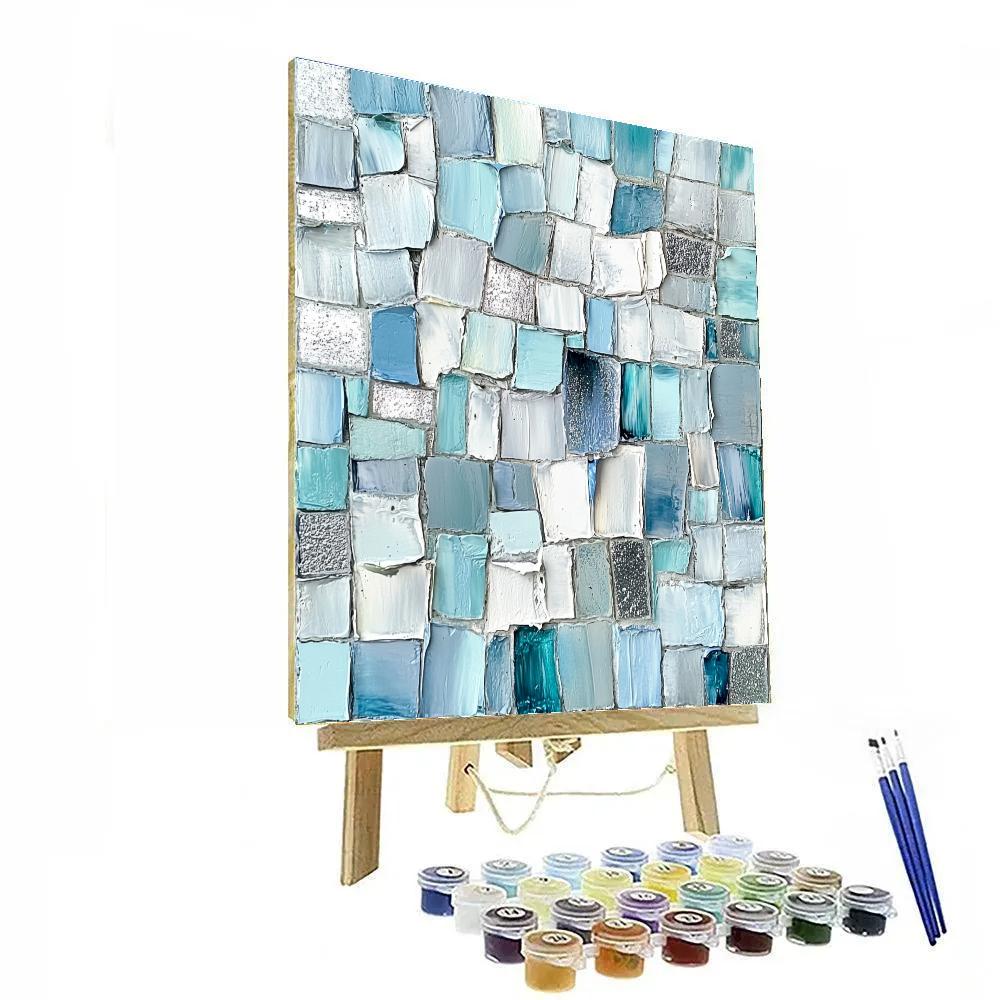 Jean-Paul Riopelle Inspired Cascading Glacier Mosaic Paint by numbers art