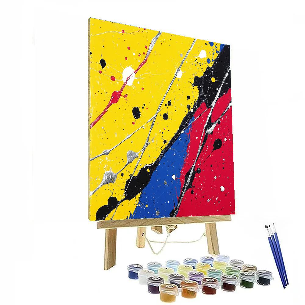 Jackson Pollock Inspired Electric Field Of Dripping Light paint by number