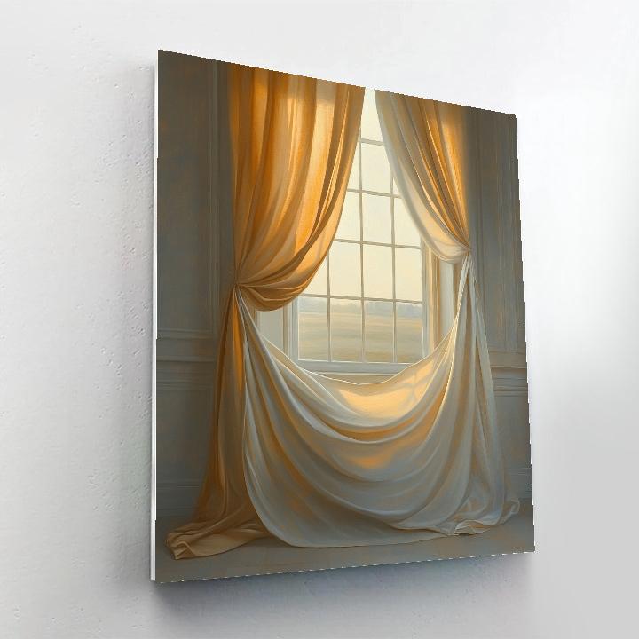 Johannes Vermeer Inspired Serene Window Light On Draped Fabric paint by color