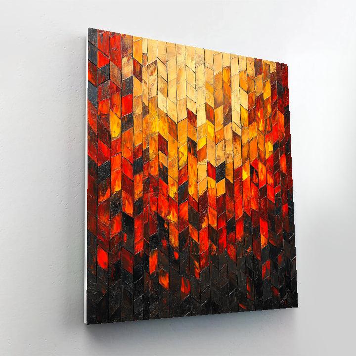 Jean-Paul Riopelle Inspired Autumnal Fire Forest paint by color