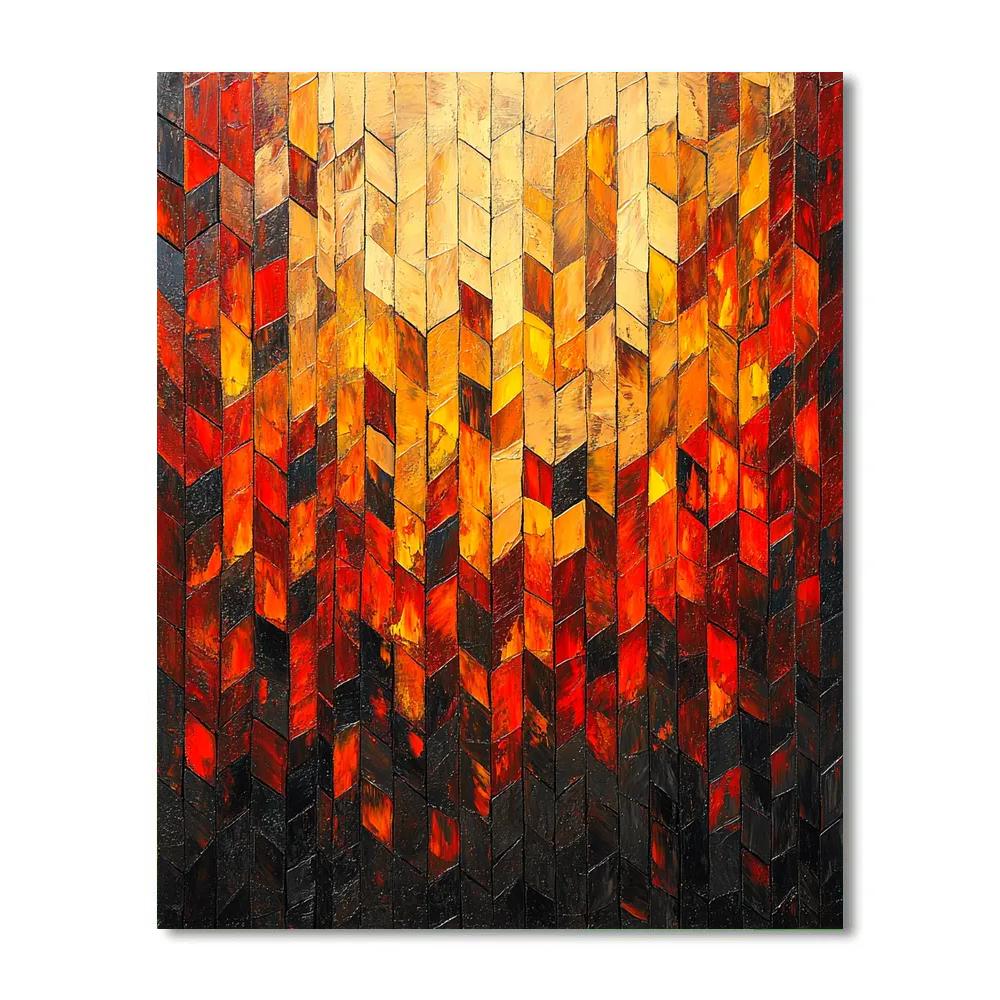 Jean-Paul Riopelle Inspired Autumnal Fire Forest paint by color
