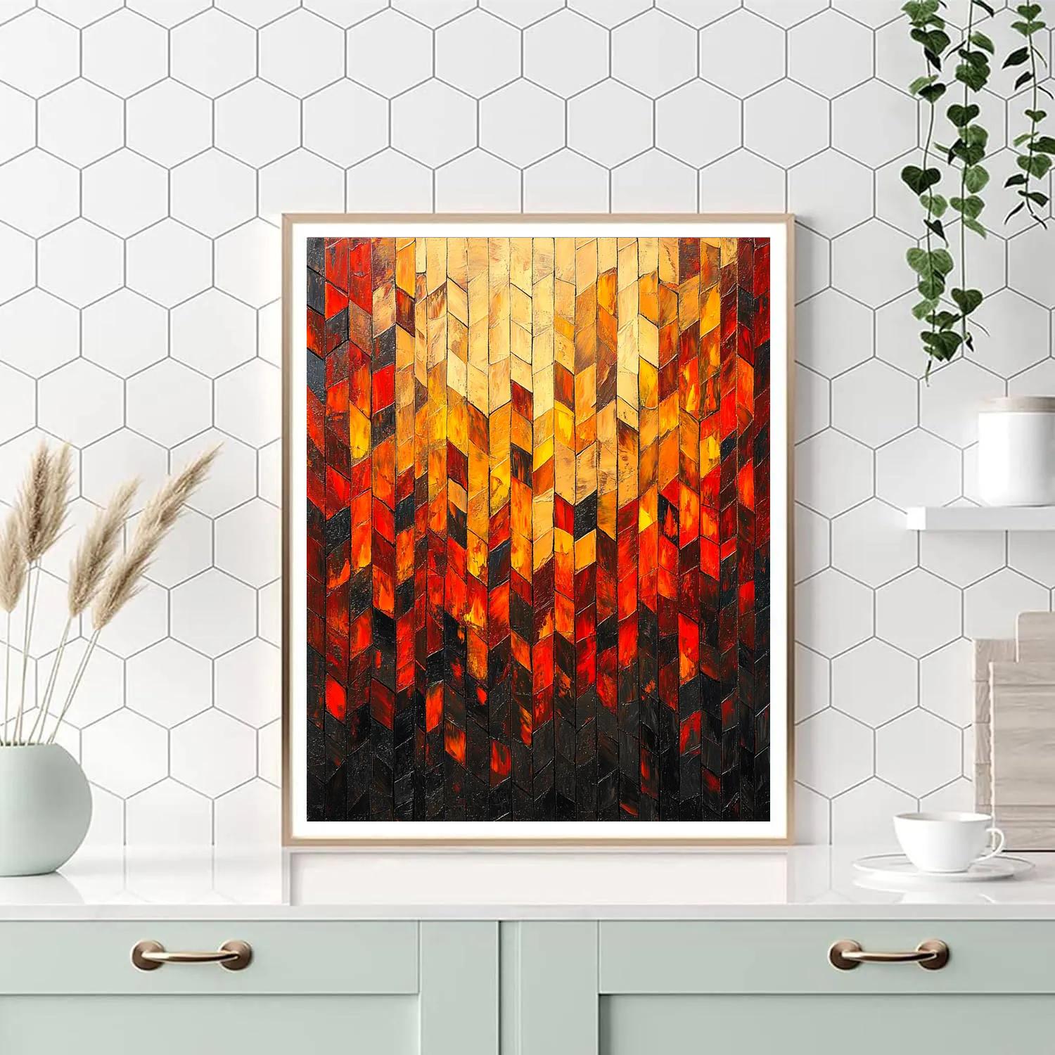 Jean-Paul Riopelle Inspired Autumnal Fire Forest paint by color