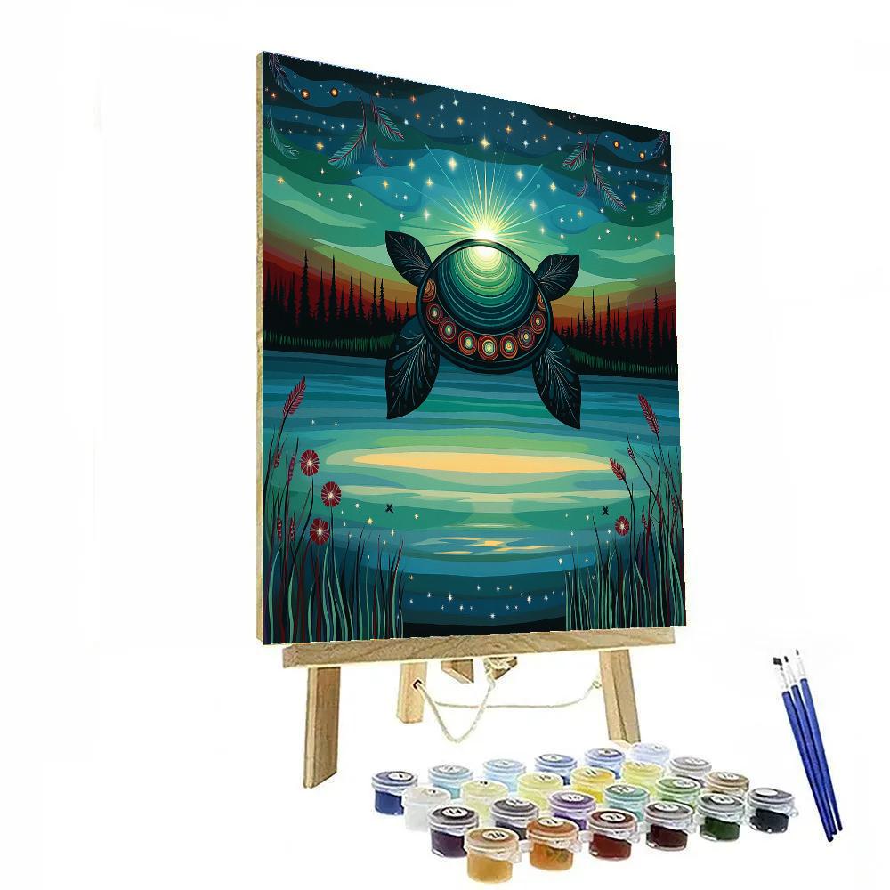 Norval Morrisseau Inspired Turtle Of The Aurora Painting by numbers kit