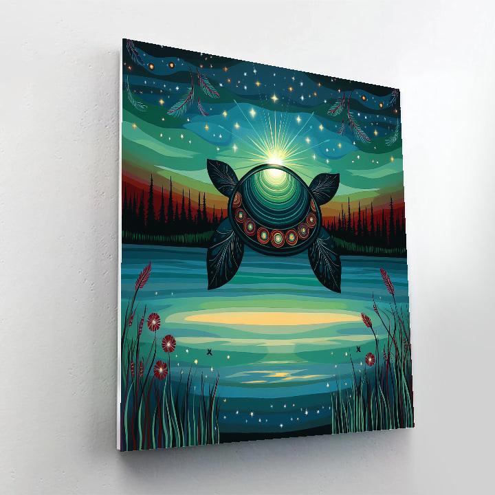 Norval Morrisseau Inspired Turtle Of The Aurora Painting by numbers kit