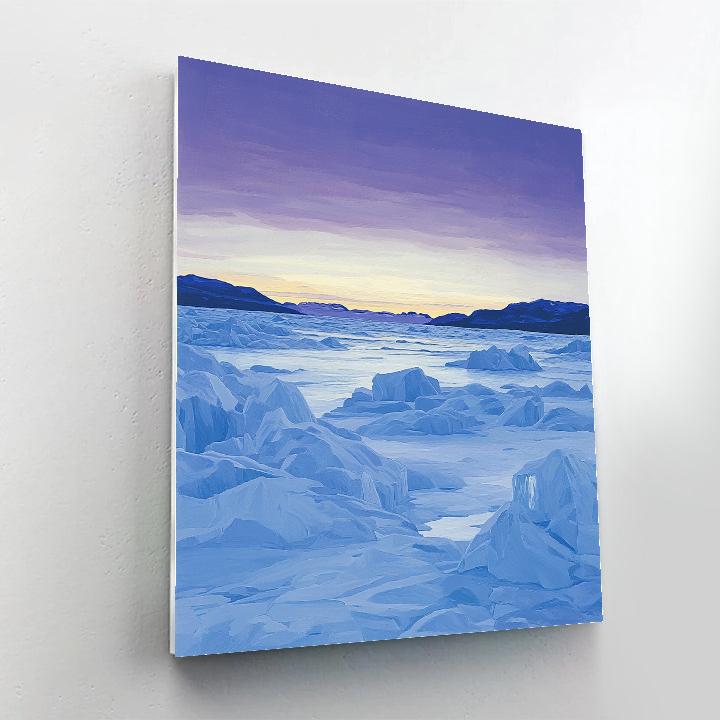 Lawren Harris Inspired Majestic Icefields At Dusk paint by color
