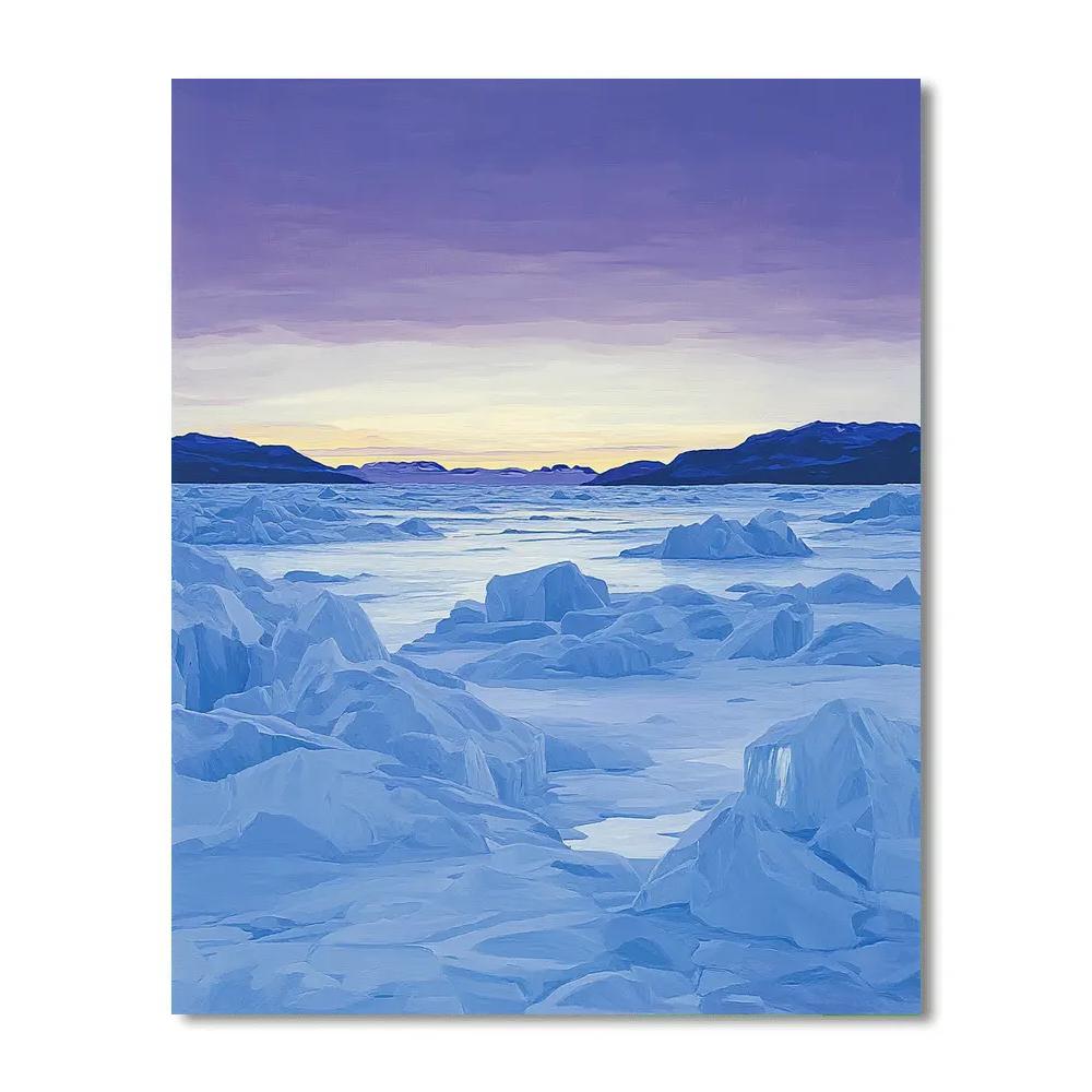 Lawren Harris Inspired Majestic Icefields At Dusk paint by color