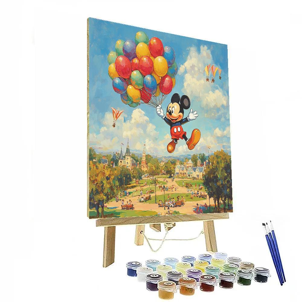 Mickey Mouse Balloon Adventure Disney Inspired DIY paint by numbers
