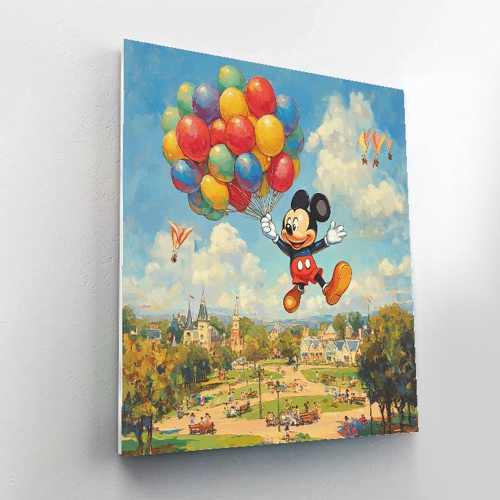 Mickey Mouse Balloon Adventure Disney Inspired DIY paint by numbers