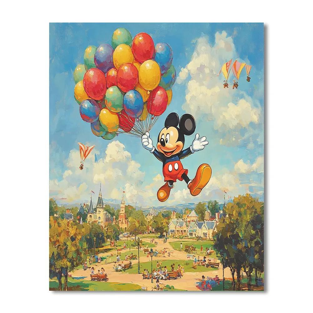 Mickey Mouse Balloon Adventure Disney Inspired DIY paint by numbers