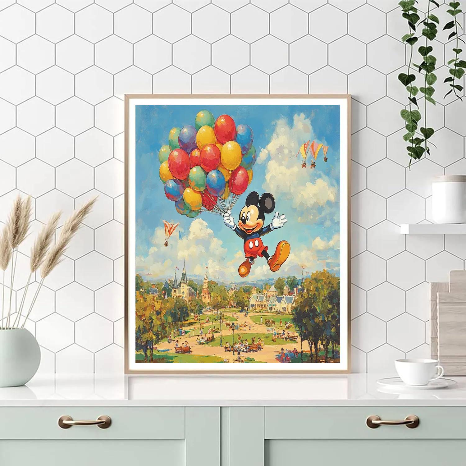 Mickey Mouse Balloon Adventure Disney Inspired DIY paint by numbers
