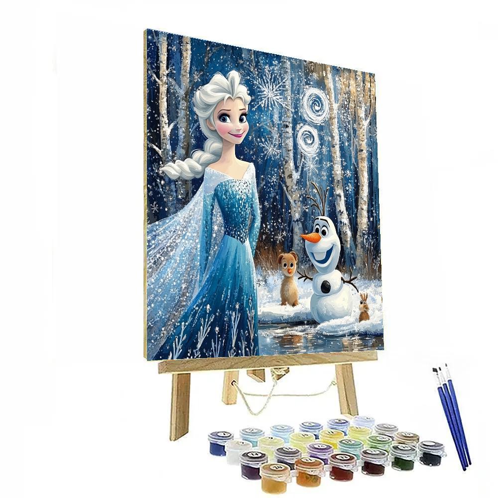 Elsa And Olaf Snowy Surprise Disney Inspired Painting by numbers kit