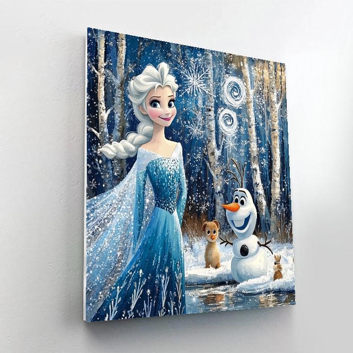Elsa And Olaf Snowy Surprise Disney Inspired Painting by numbers kit