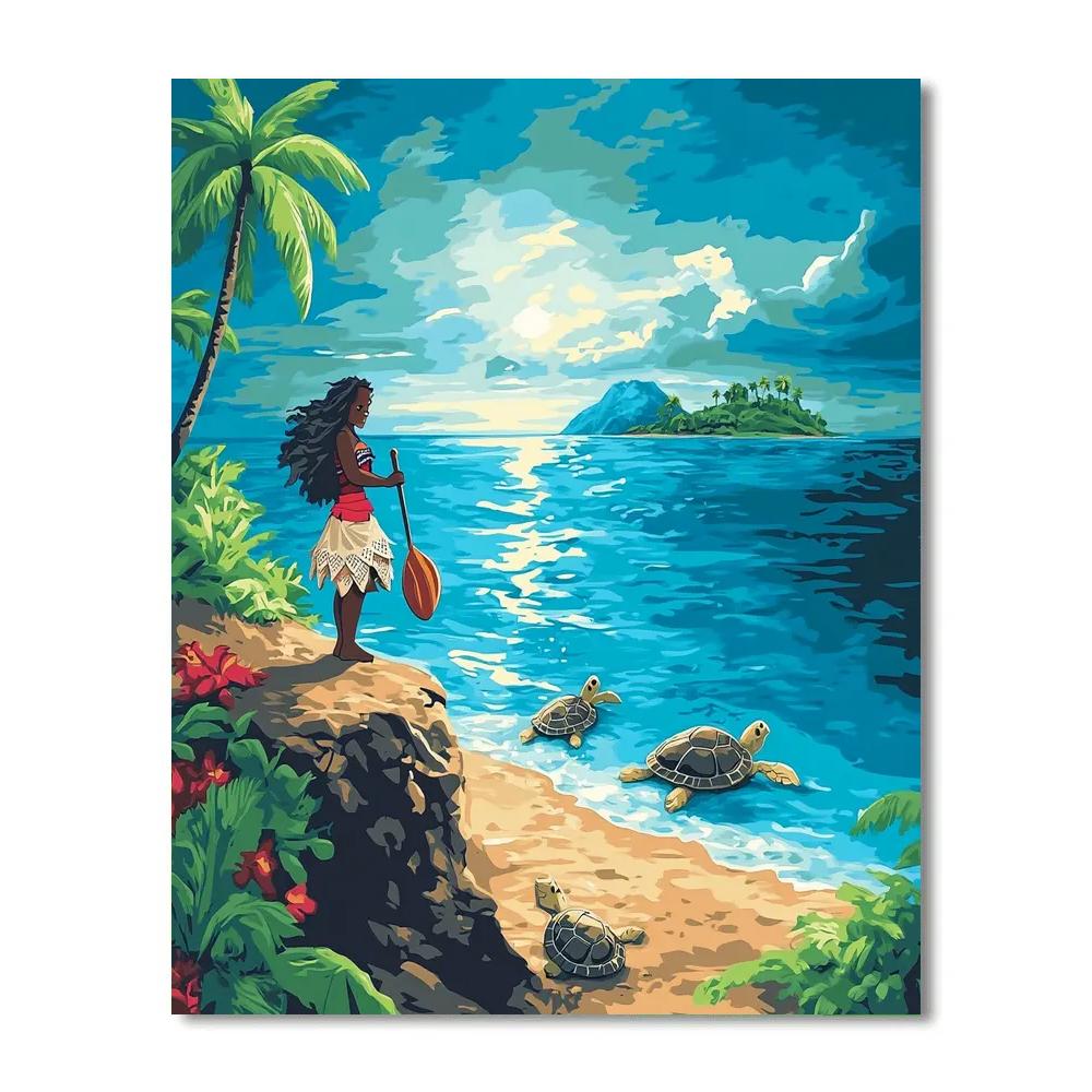 Moana Coastal Quest Disney Inspired Numbered painting kits