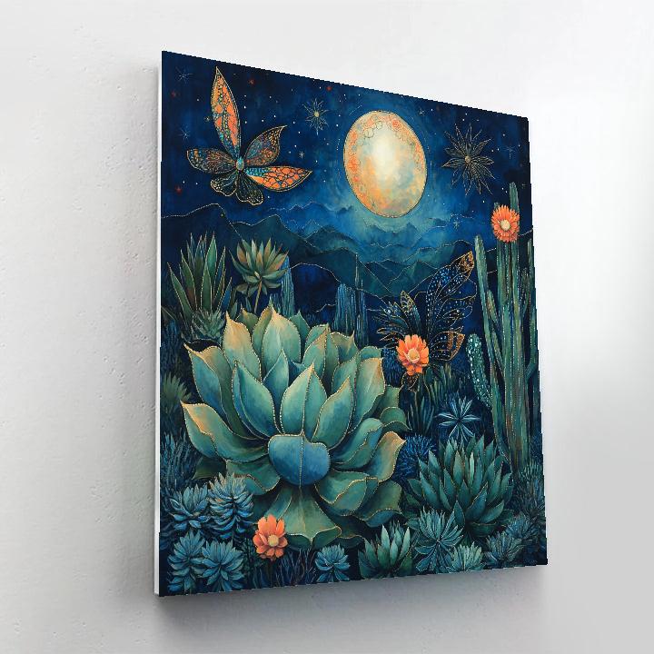 Frida Kahlo Inspired Moonlit Botanical Allegory Paint by numbers art