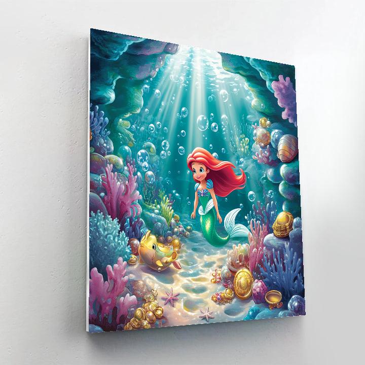 Ariel Underwater Grotto Disney Inspired DIY paint by numbers