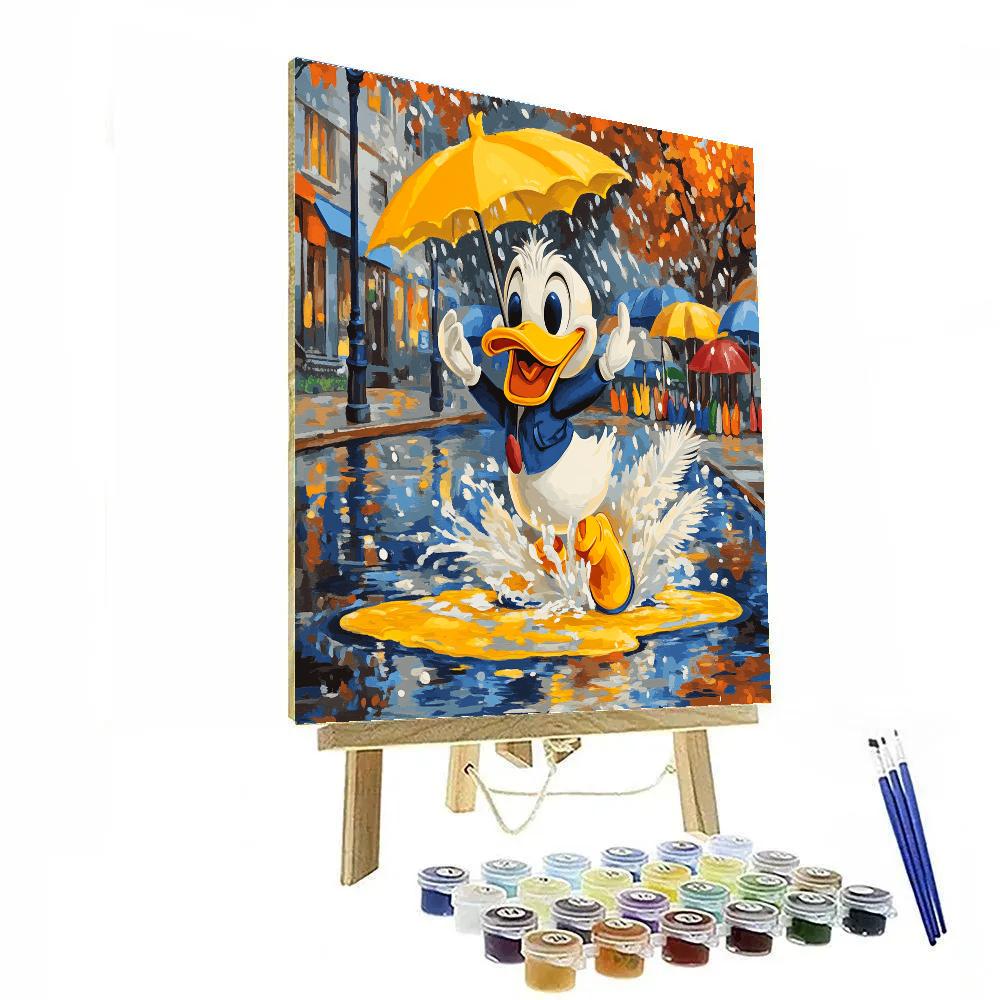 Donald Duck Rainy Day Fun Disney Inspired Painting by numbers kit