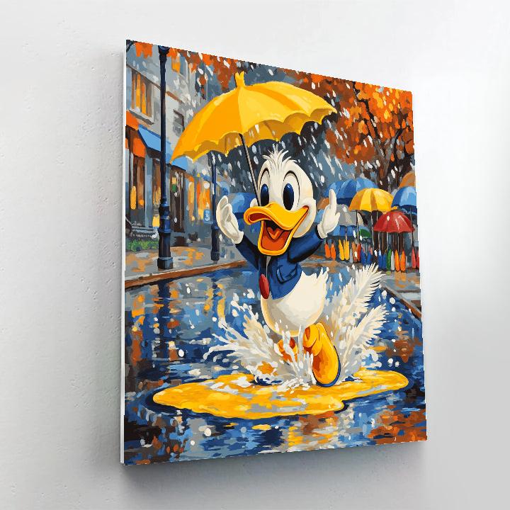Donald Duck Rainy Day Fun Disney Inspired Painting by numbers kit
