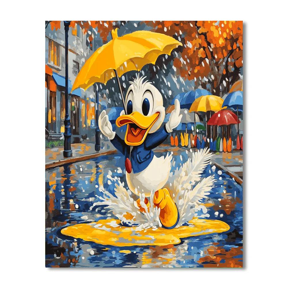 Donald Duck Rainy Day Fun Disney Inspired Painting by numbers kit