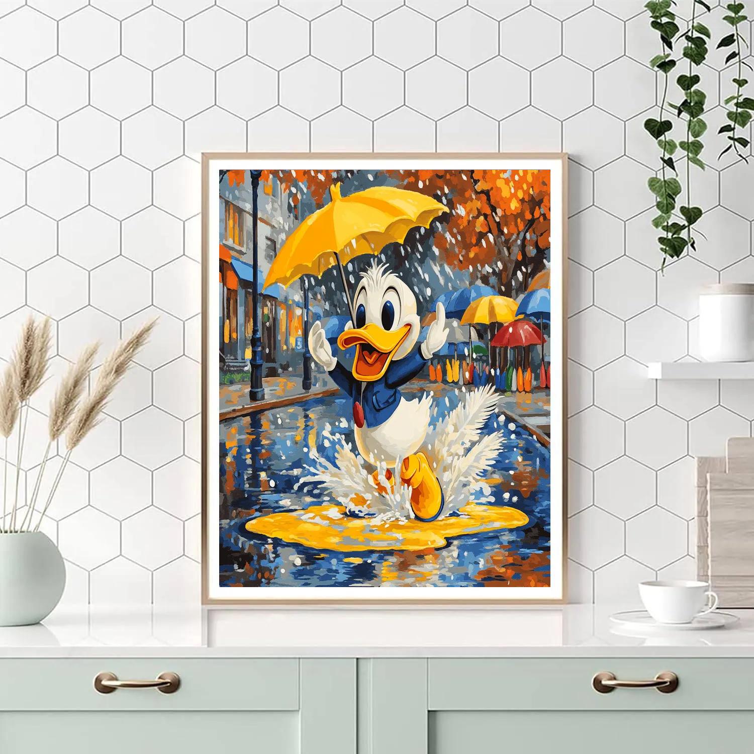 Donald Duck Rainy Day Fun Disney Inspired Painting by numbers kit