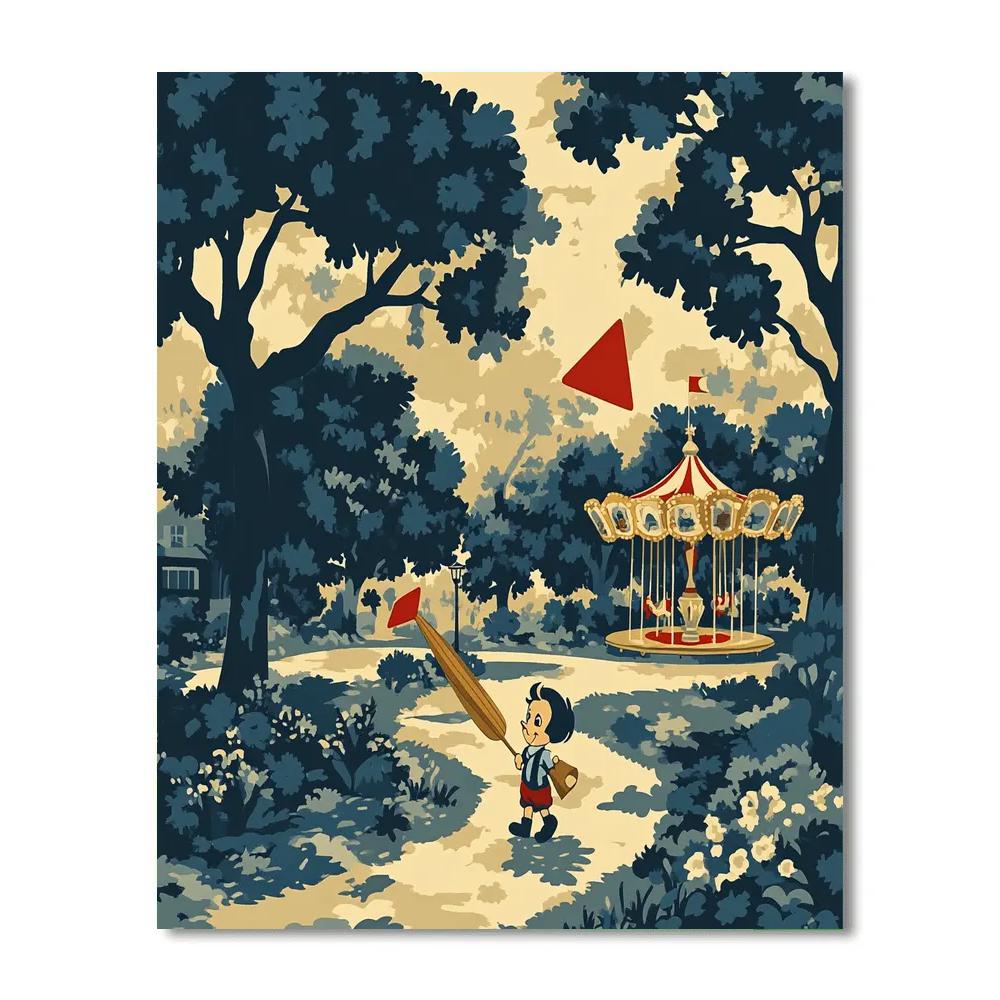 Pinocchio Puppet Park Disney Inspired Painting by numbers kit