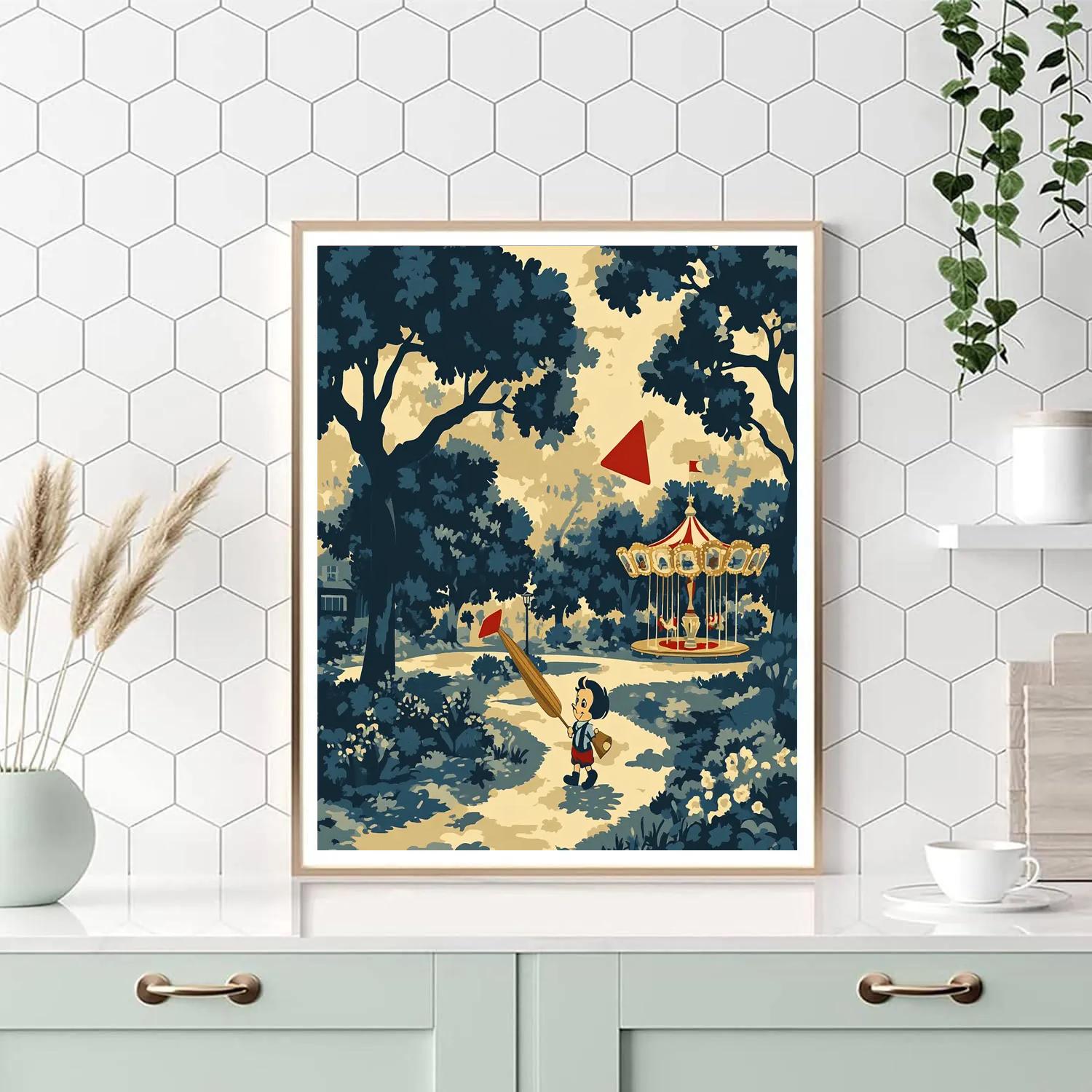 Pinocchio Puppet Park Disney Inspired Painting by numbers kit