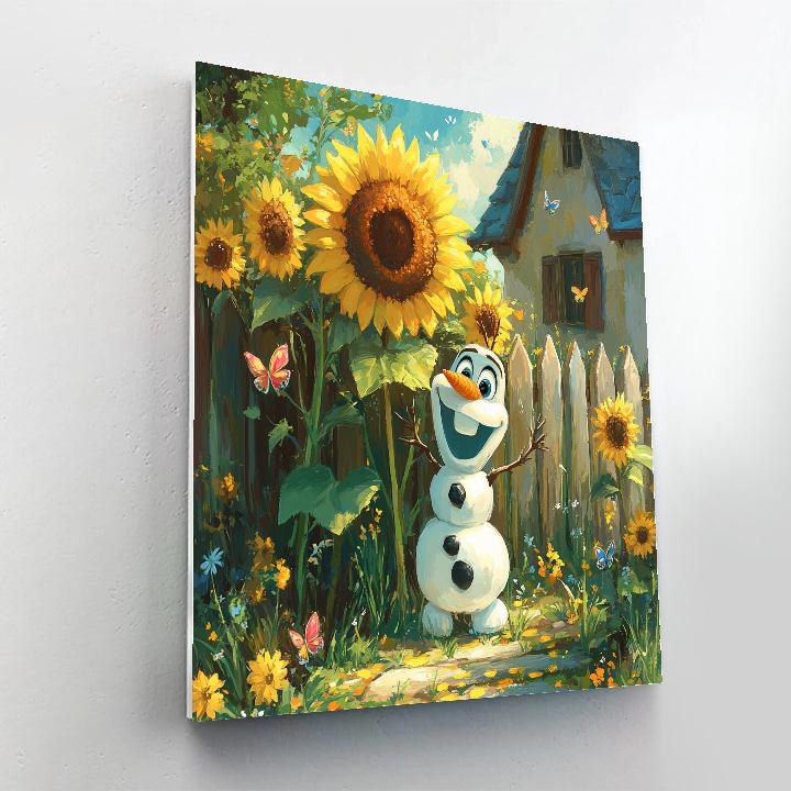 Olaf Sunny Garden Disney Inspired painting number kit