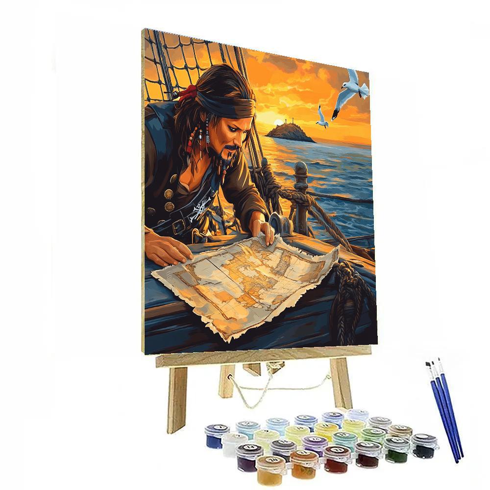 Jack Sparrow Treasure Map Disney Inspired Paint by numbers art