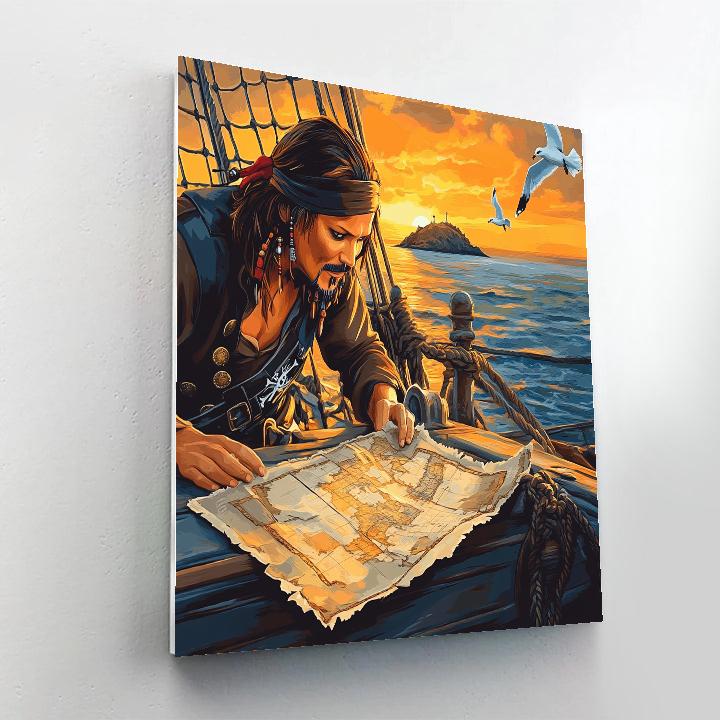 Jack Sparrow Treasure Map Disney Inspired Paint by numbers art