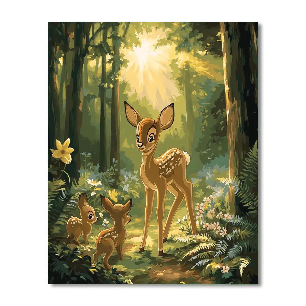 Bambi Forest Friends Disney Inspired paint by color
