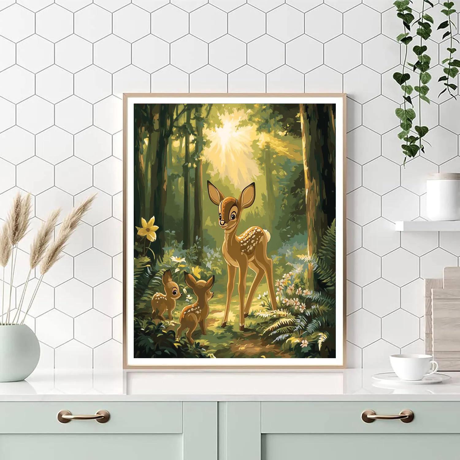 Bambi Forest Friends Disney Inspired paint by color
