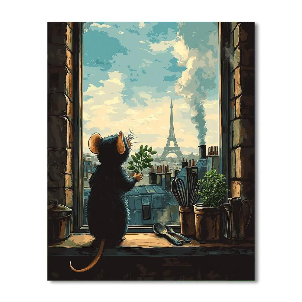 Ratatouille Paris Kitchen Disney Inspired painting number kit