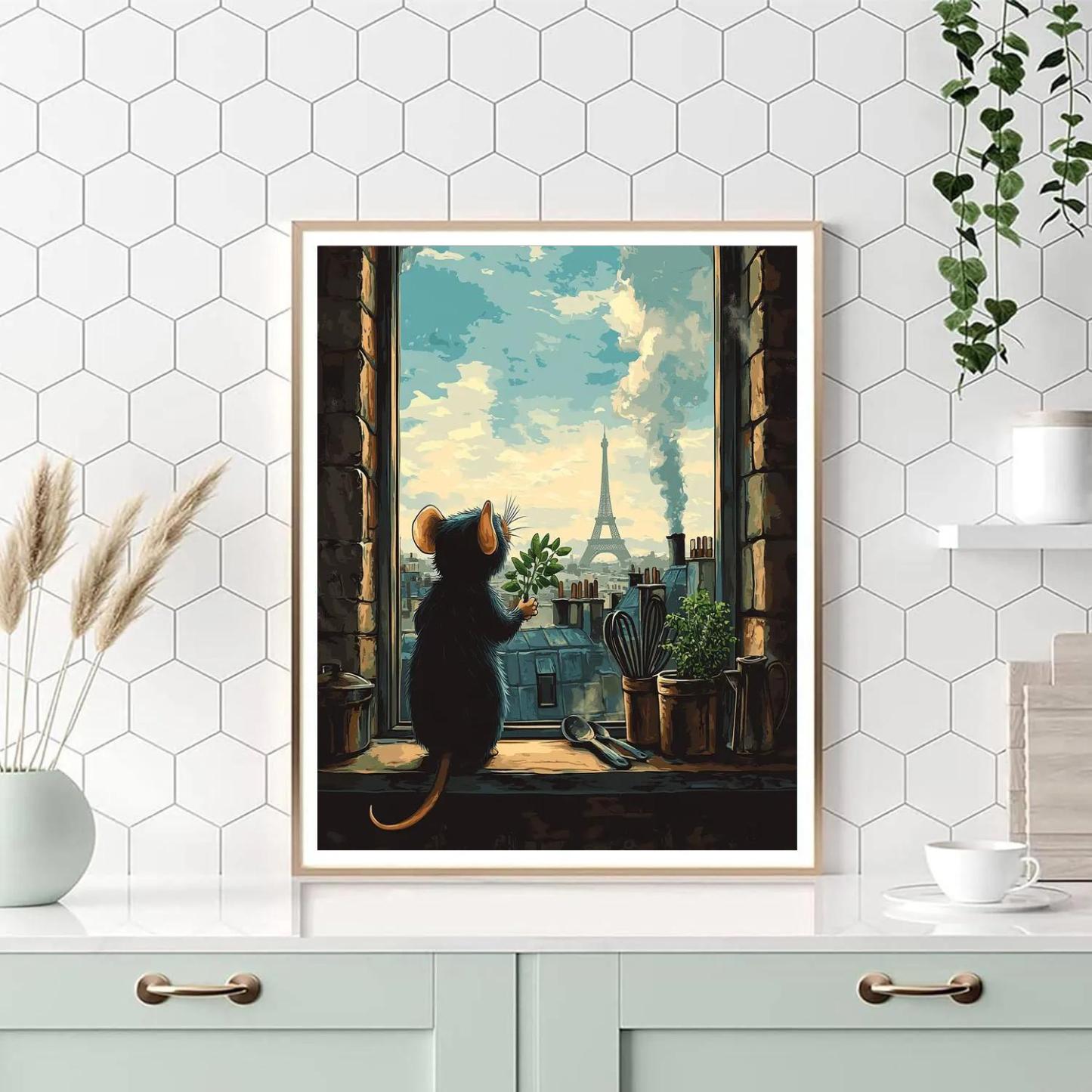 Ratatouille Paris Kitchen Disney Inspired painting number kit